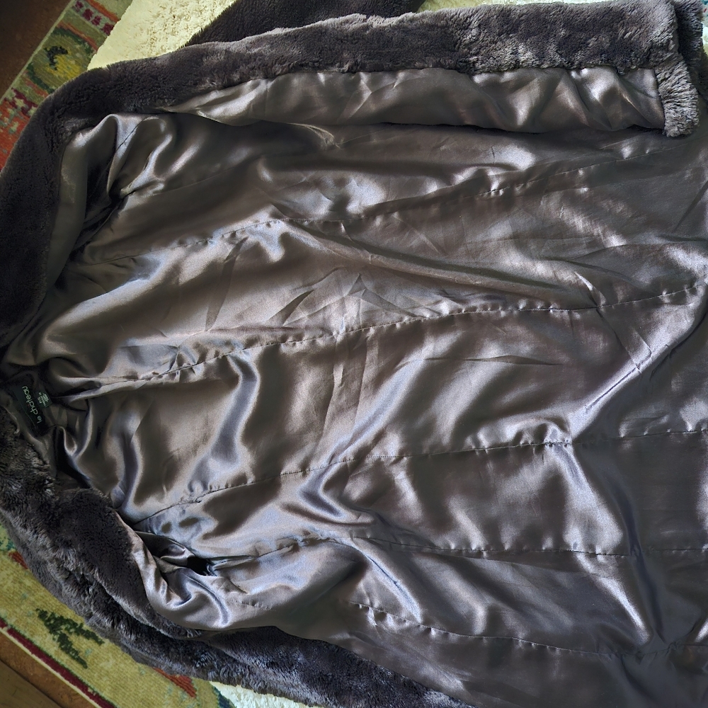 Chocolate brown le chateau teddy coat size 6